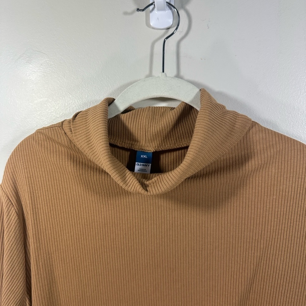 NWT Old Navy Tan Ribbed Long Sleeve Turtleneck Sweater Top XXL - Picture 5 of 9